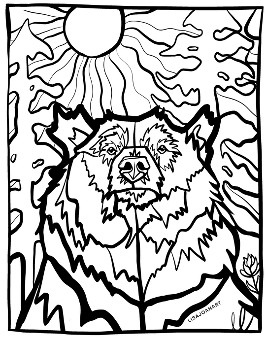 Oh Hey Bear Colouring Sheet
