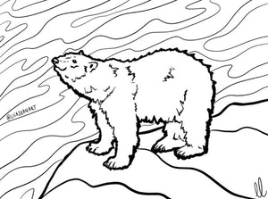 Polar Bear Colouring Sheet